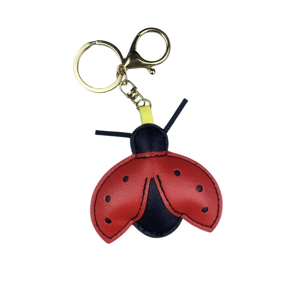 Adorable ladybug PU Leather Bag Charms - 3D Spot Design & Metal Clasps, Cute & Stylish Accessories for Bags & Keys