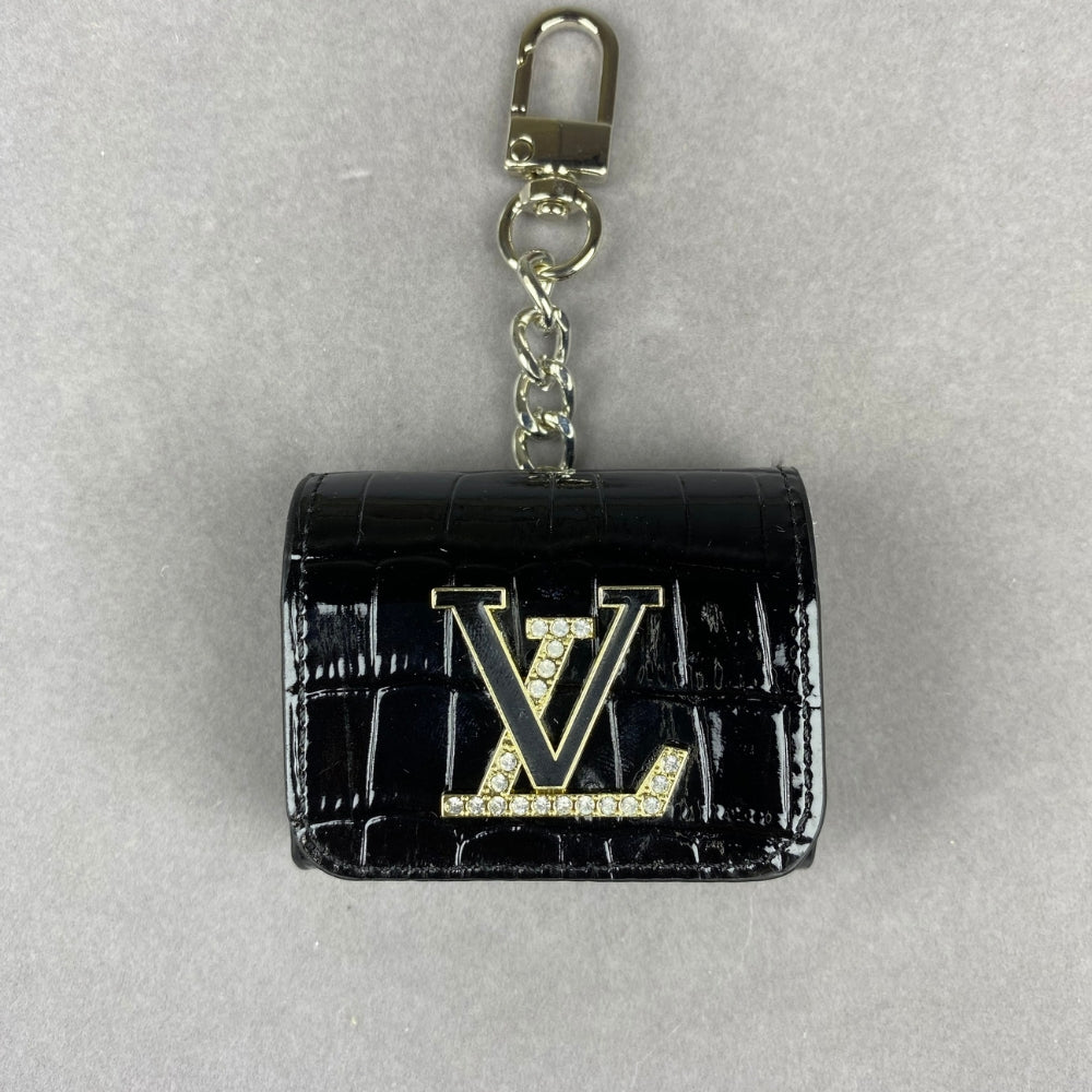YS-L, L-V, V-W, PRA-DA, DI-OR, Airpod Case Bag Metal Chain Black Silver