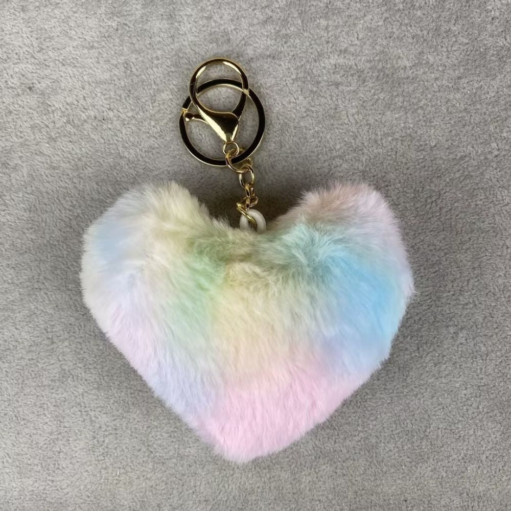 Plush Heart Bag Charm- 10×9×5cm Velvet Hanging Charm for Purses & Bags, Multi-Color Cute Gift Accessory