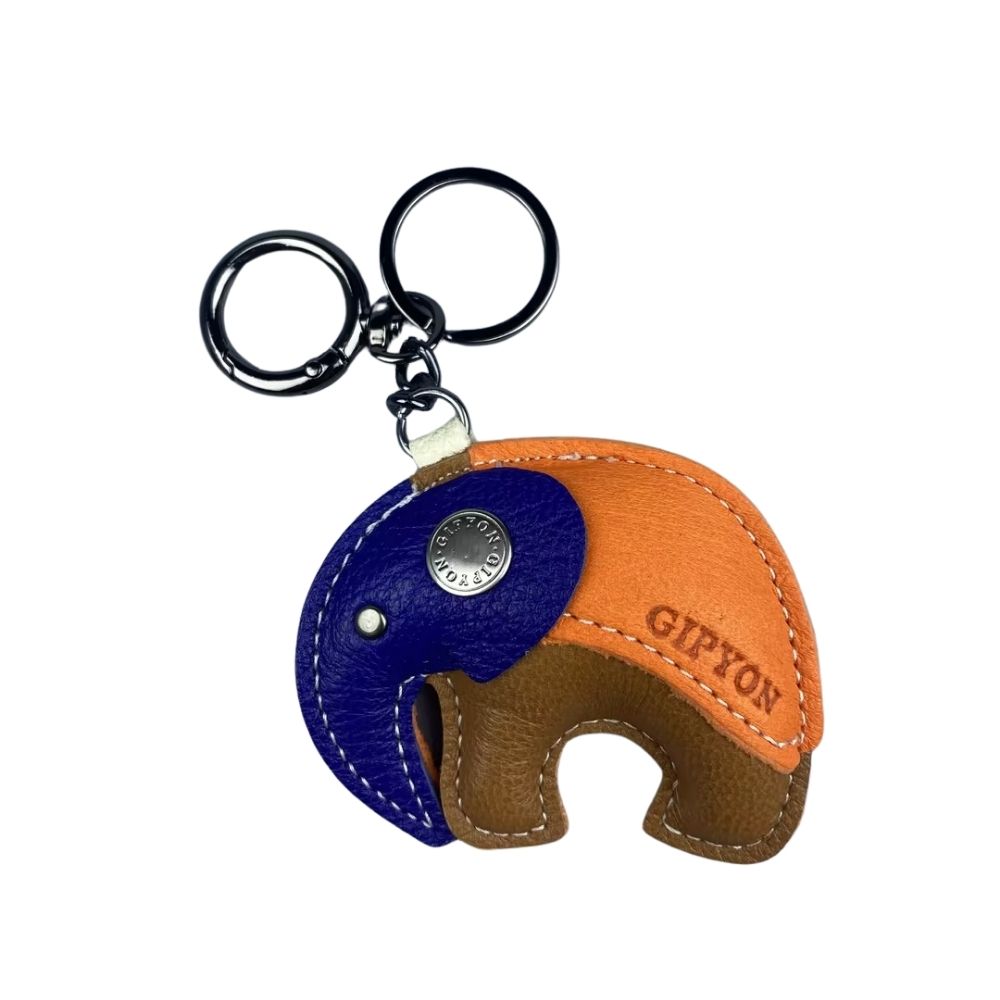 Genuine Lambskin Keychain & Bag Charm - Exquisite 3D Elephant / Whale Double Anima