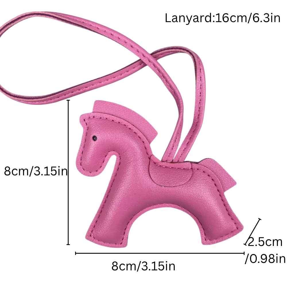 Versatile PU Leather Warhorse Steed Bag Charm - Equestrian Keyring Accessory for All Bags