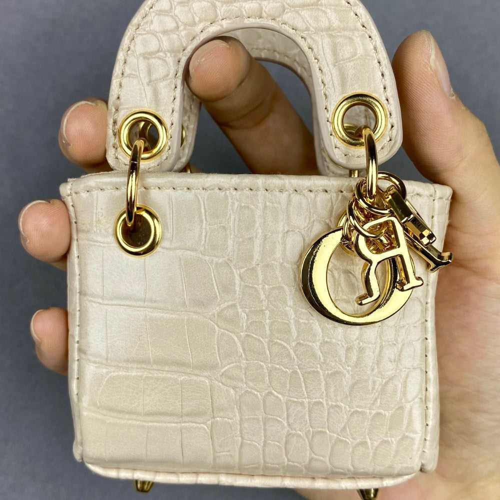 Dio-r Lady D Mini Tote Mini Bag Crocodile Snake Skin Grain