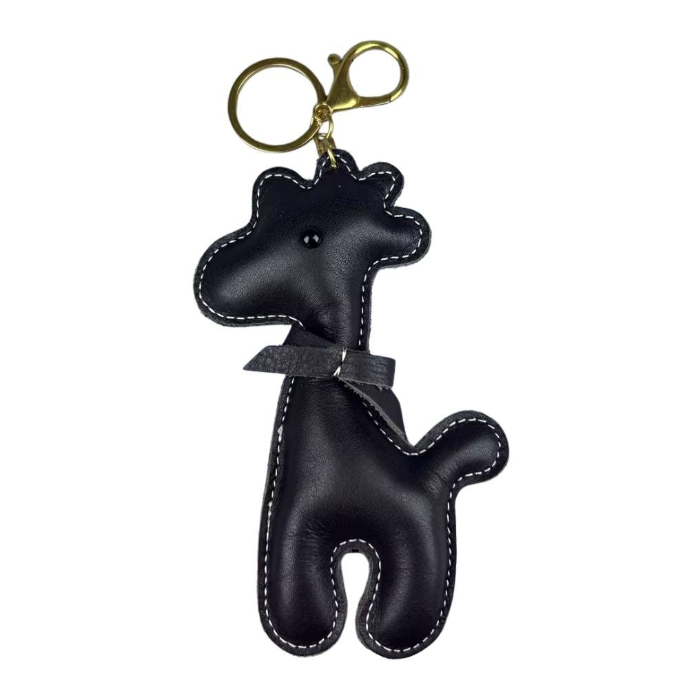 Artisan Top Grain Leather Alpaca Keychain - Handmade Bovine Bag Charm Accessory