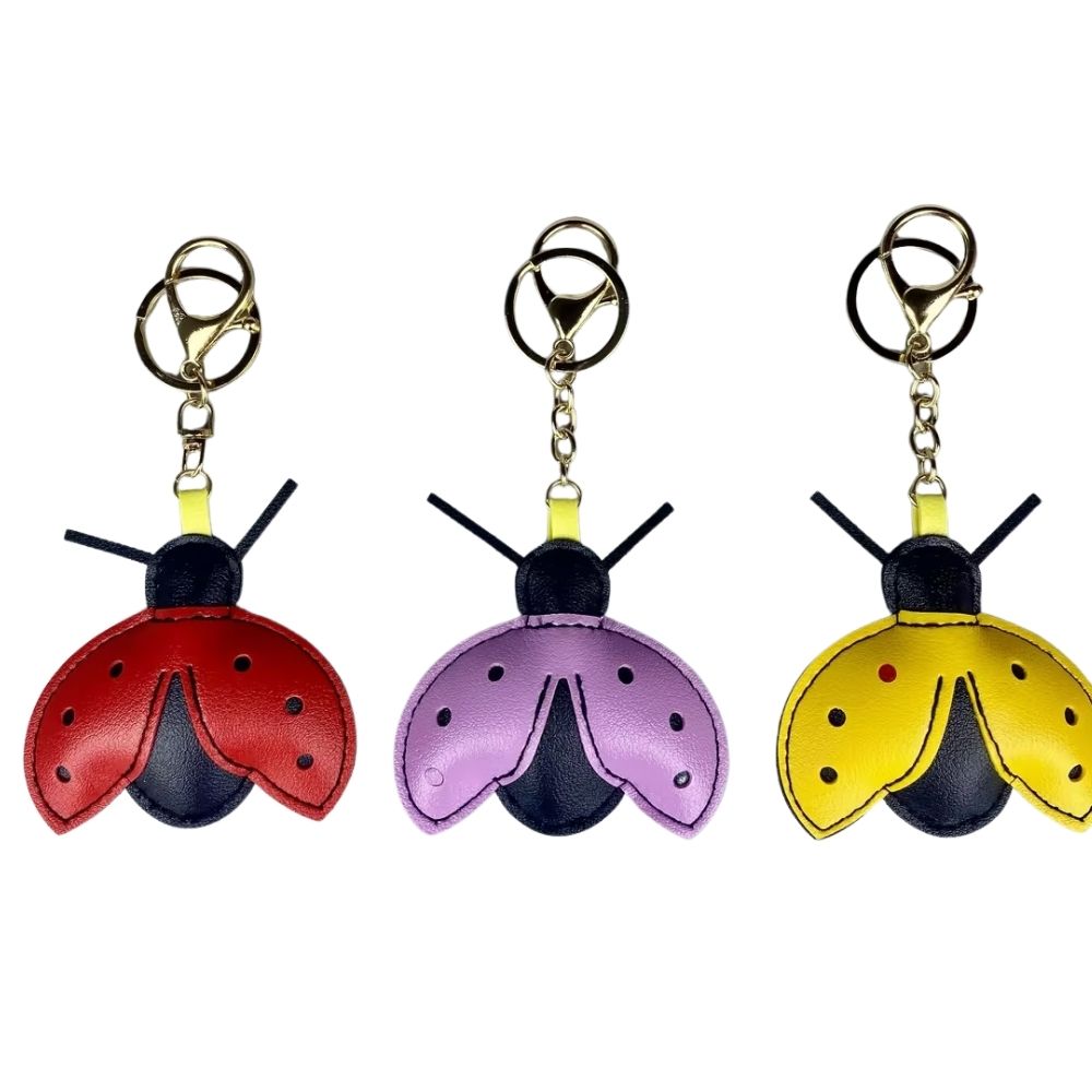 Adorable ladybug PU Leather Bag Charms - 3D Spot Design & Metal Clasps, Cute & Stylish Accessories for Bags & Keys