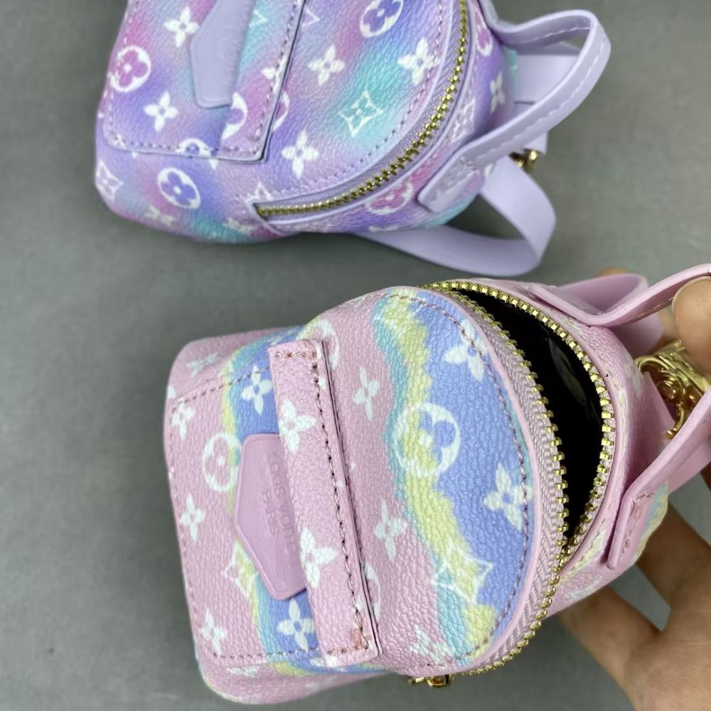 School Mini Backpack_L brand print, Keychain, Mini Bag, Bag Charm