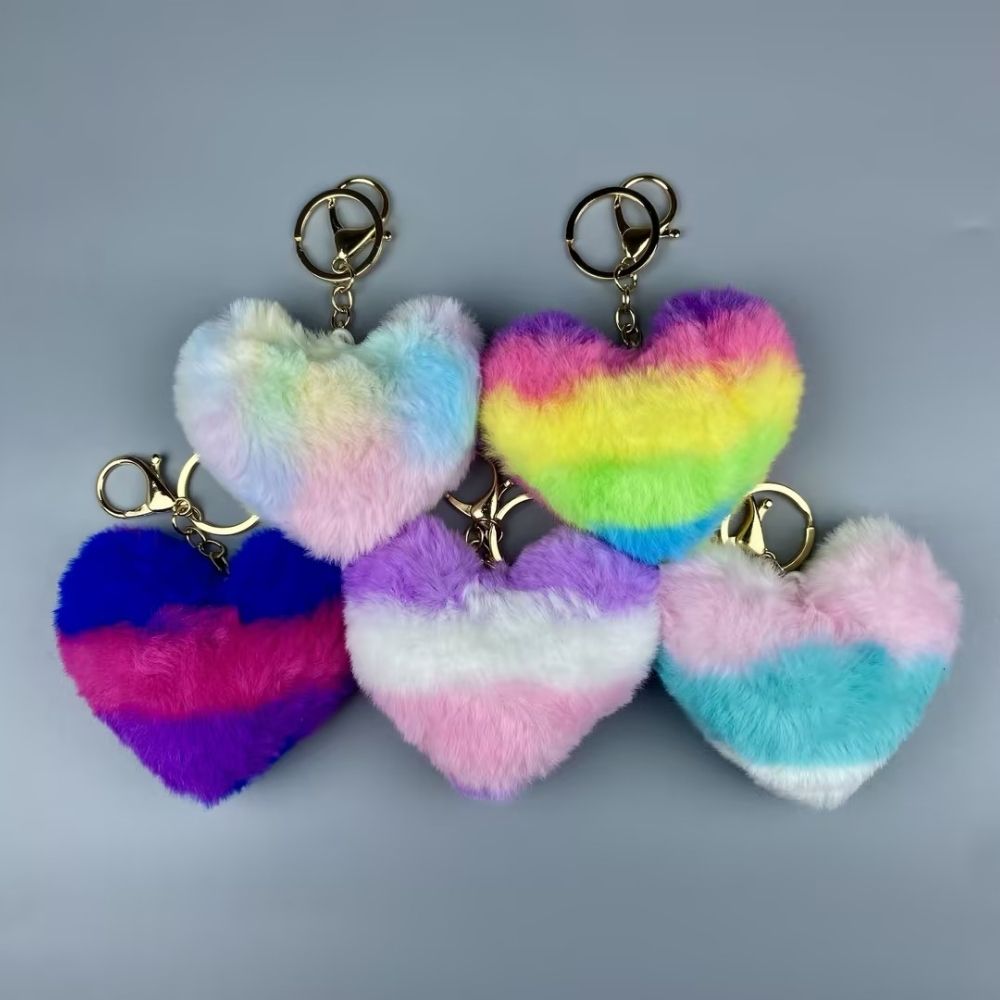 Plush Heart Bag Charm- 10×9×5cm Velvet Hanging Charm for Purses & Bags, Multi-Color Cute Gift Accessory