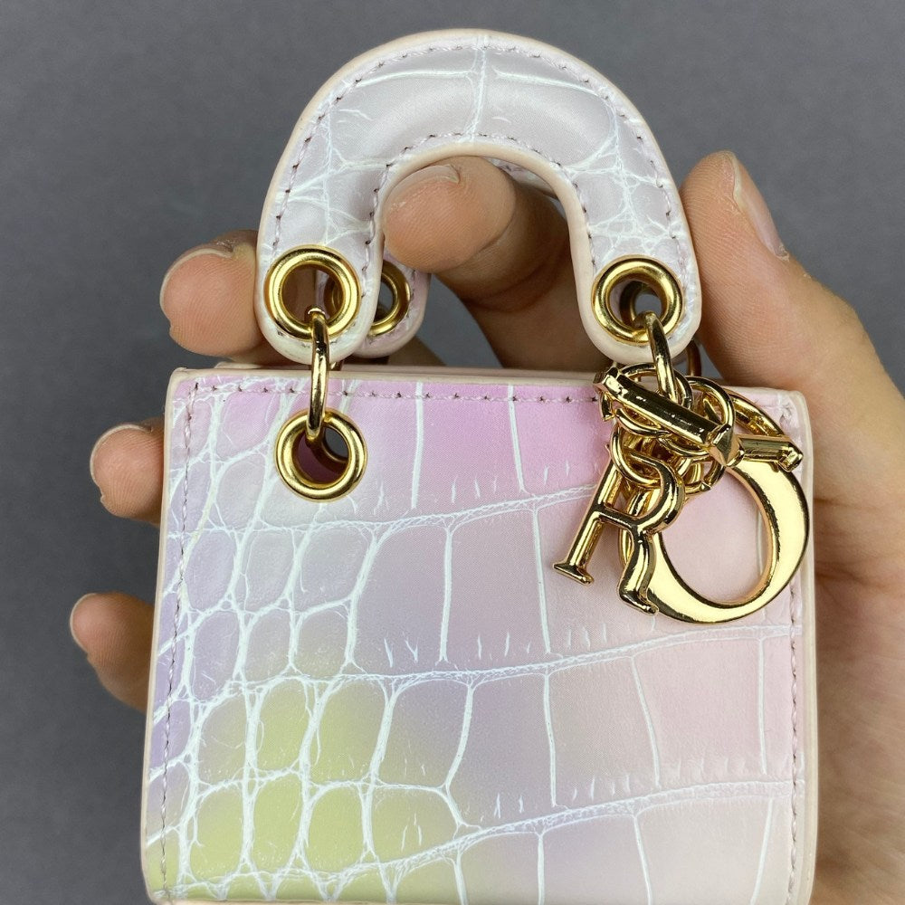 Dio-r Lady D Mini Tote Mini Bag Crocodile Snake Skin Grain