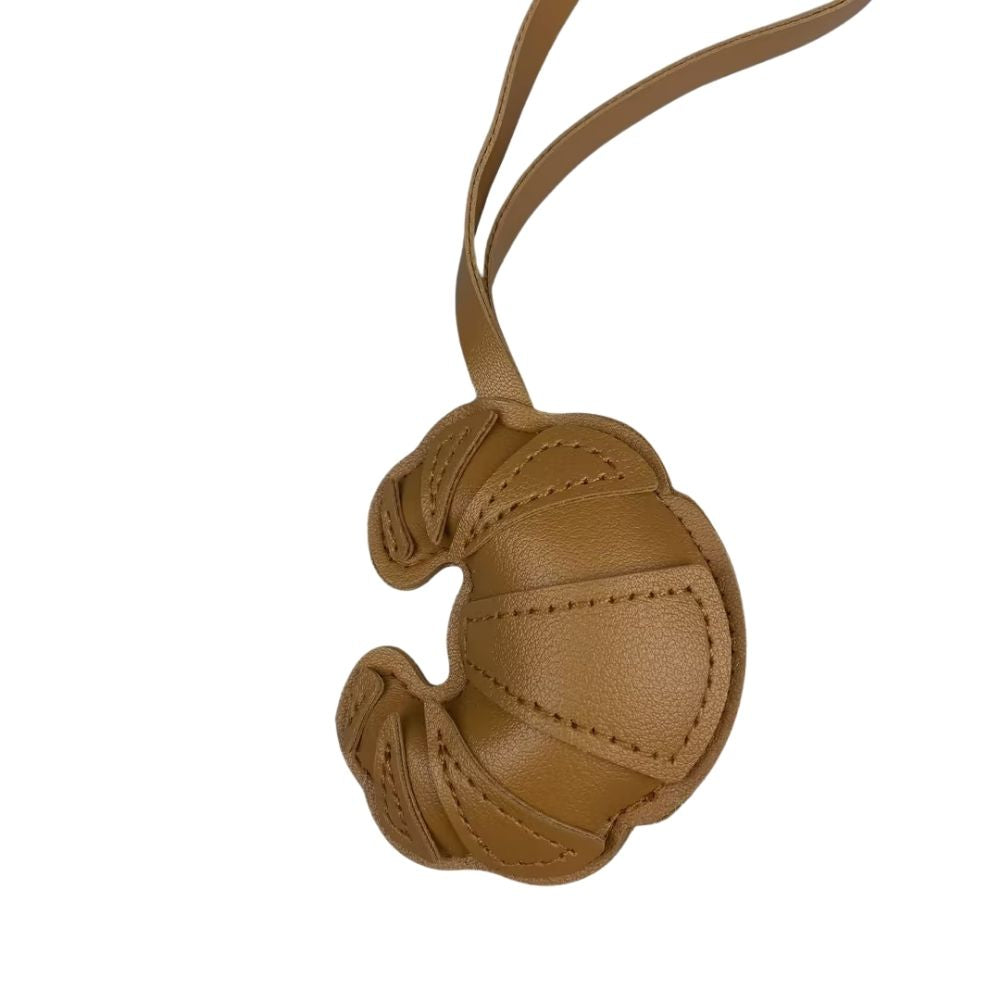 PU Leather Croissant Bag Charm - Solid/Color-Block Purse Pendant Accessor