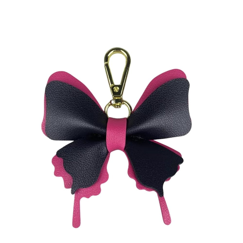Multicolor PU Leather Butterfly Charm - Creative Detachable Bag & Keyring Accessory