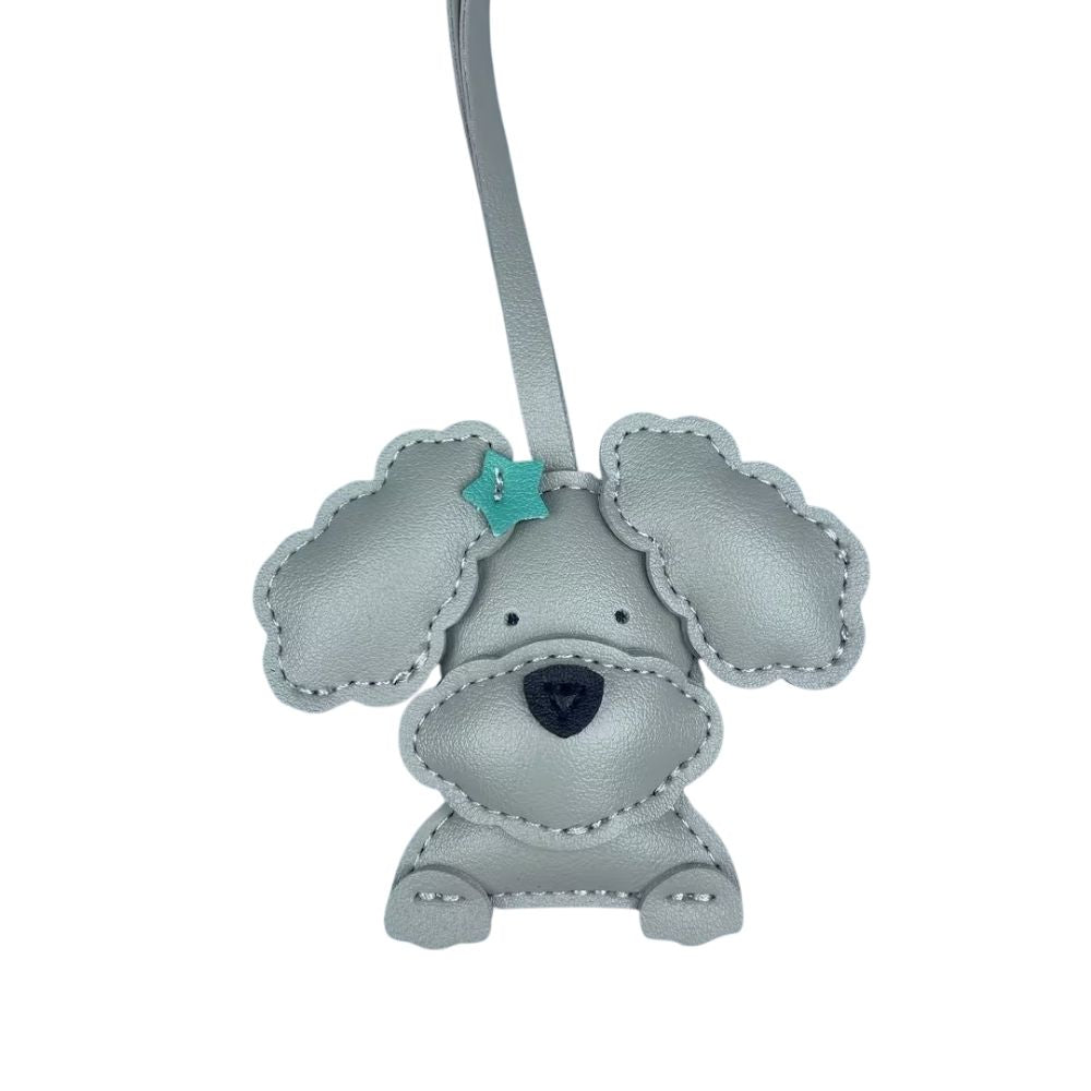 Cute Teddy-Style PU Leather Puppy Bag Charm - Adorable Dog Pendant for Purses