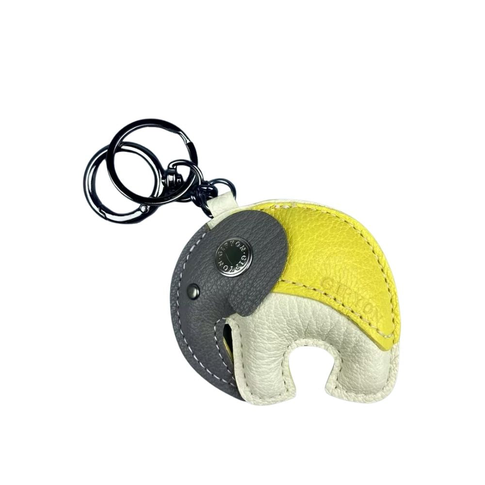 Genuine Lambskin Keychain & Bag Charm - Exquisite 3D Elephant / Whale Double Anima