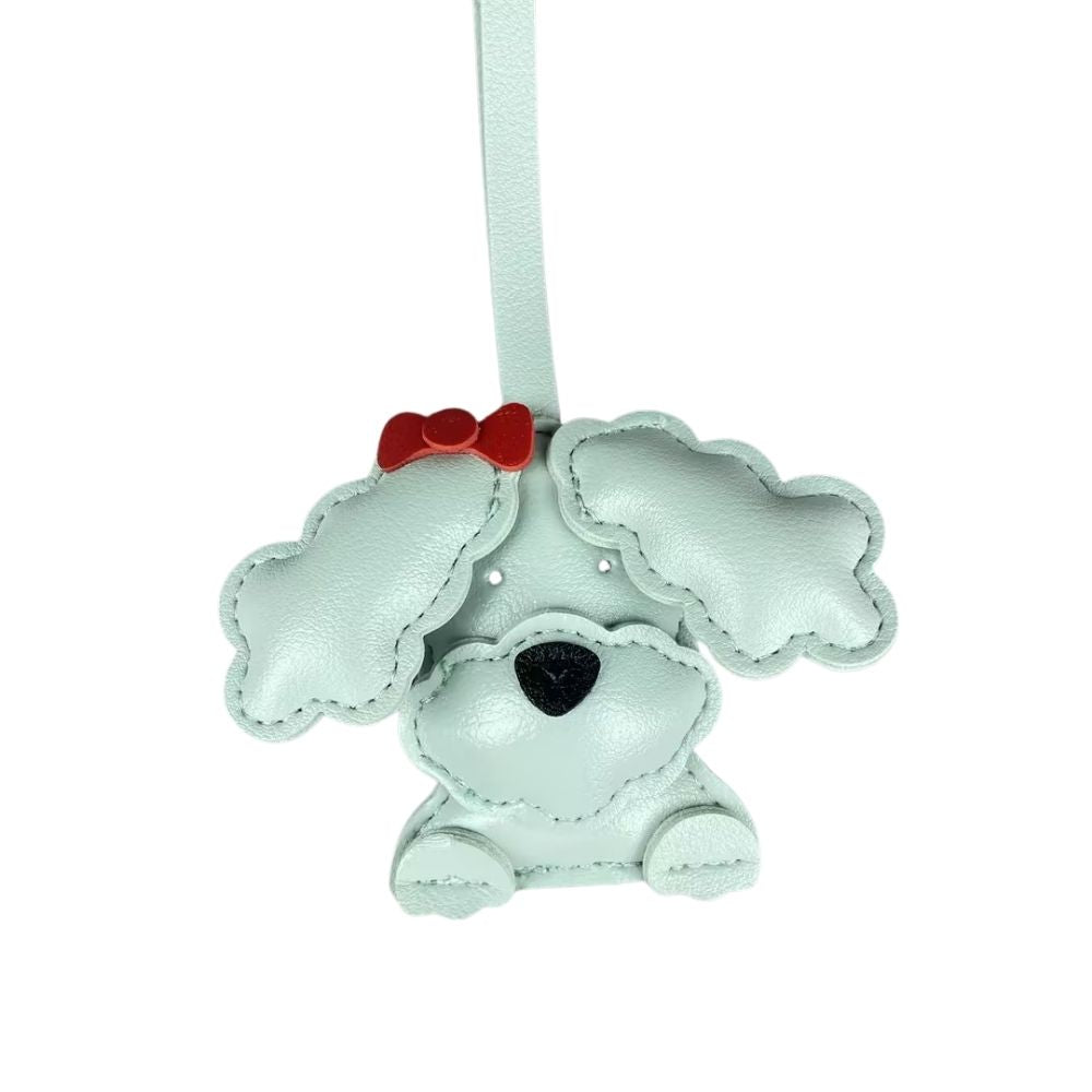 Cute Teddy-Style PU Leather Puppy Bag Charm - Adorable Dog Pendant for Purses