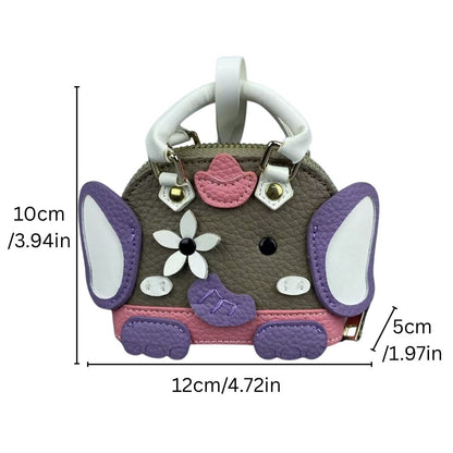 Handcrafted Genuine Lambskin Animal Charm A timeless miniature sculpture for your keys or bag! Meticulously hand-sculpted from buttery-soft lambskin leather, this 3D elephant or whale charm (7×6×2.5cm) combines artistry with everyday elegance.  Key Detail