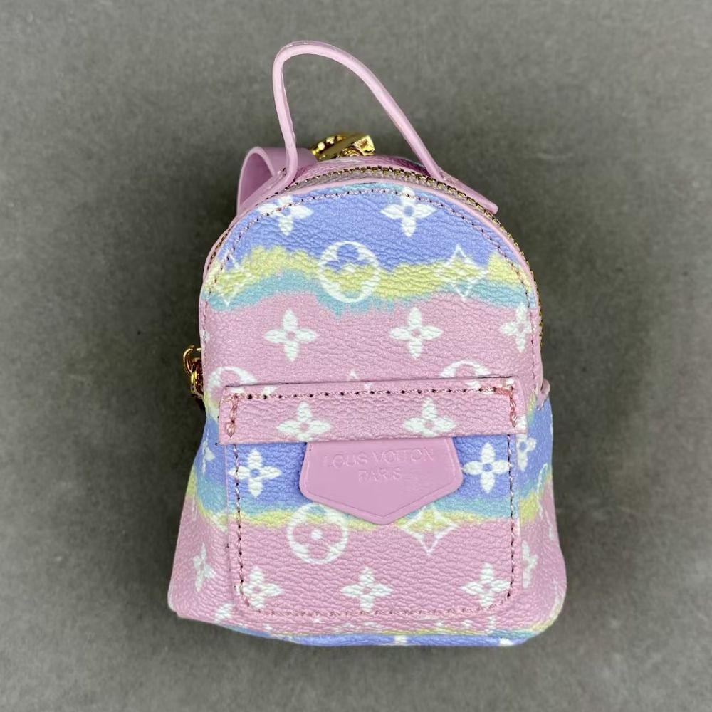 School Mini Backpack_L brand print, Keychain, Mini Bag, Bag Charm