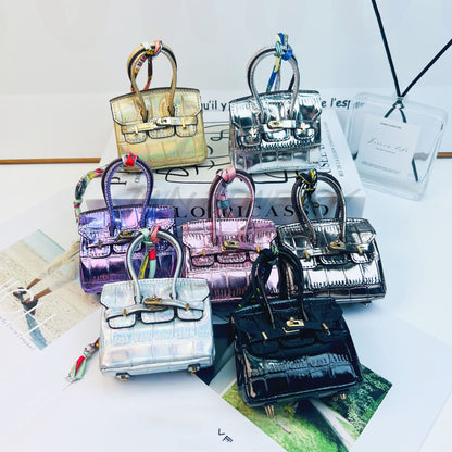 Mini Birkin_Crocodilian Skin Pattern, Shining Metal Colors, Retourne