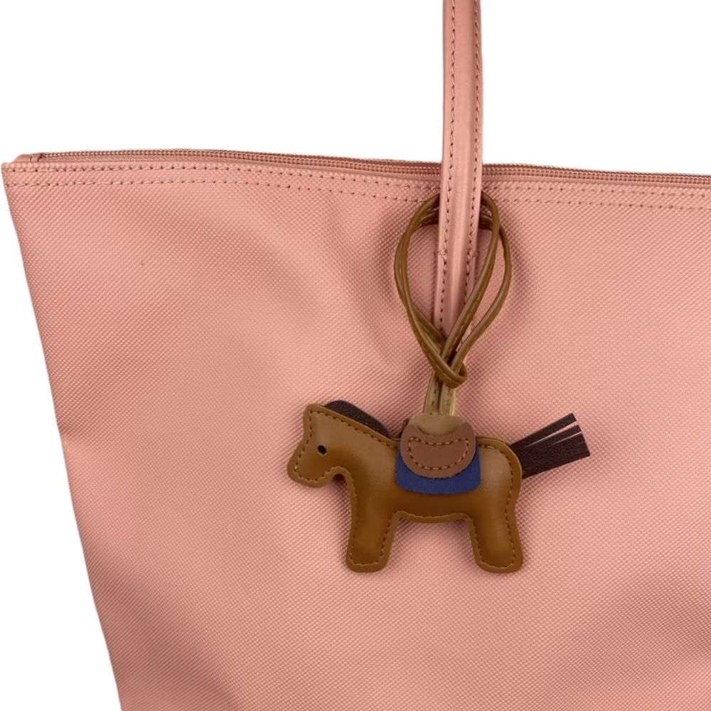 Artisan Horse bag charm – Quirky PU Leather Pony with wrap-around long Strap, Fashionable Bag Accessory for Horse Lovers.