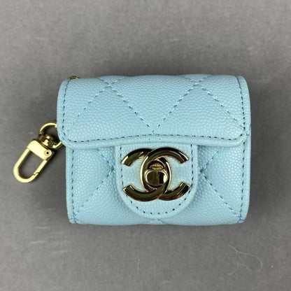 Chan-el Luxury Mini Bag Airpod Case Bag Magnetic Buckle With Gold Metal Chain