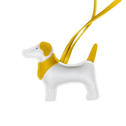 Adorable Scarf-Style Puppy Bag Charm - PU Leather Dog Pendant for Purses & Backpacks