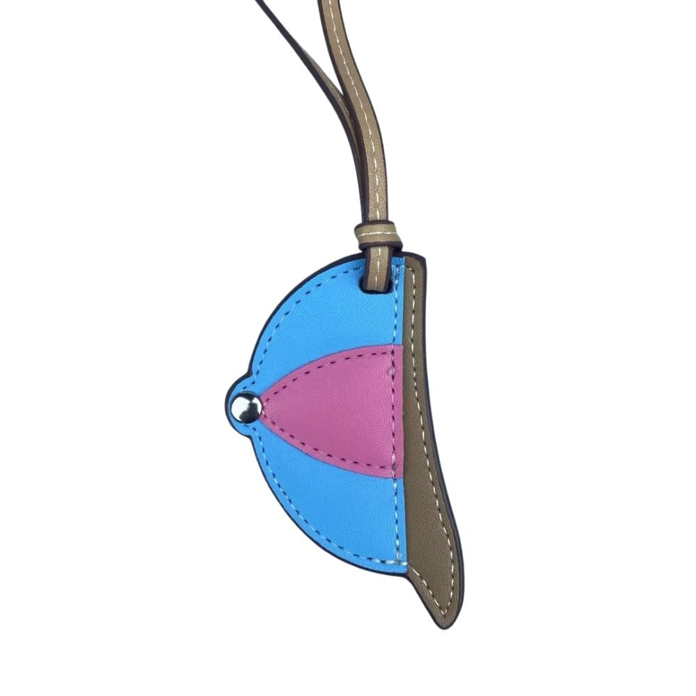 Hand-Stitched PU Leather Baseball Cap Charm - Color-Block Mini Hat Bag Pendant Accessory