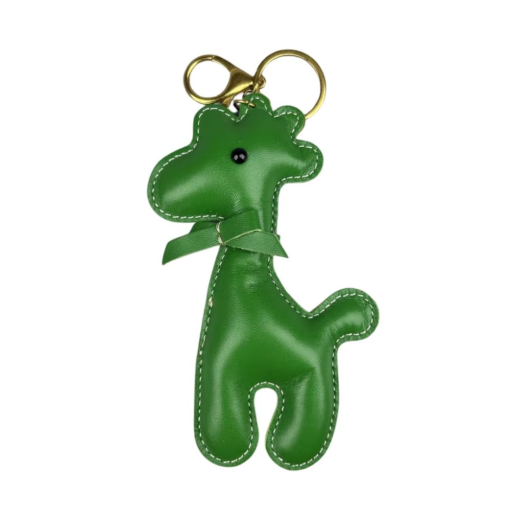 Artisan Top Grain Leather Alpaca Keychain - Handmade Bovine Bag Charm Accessory