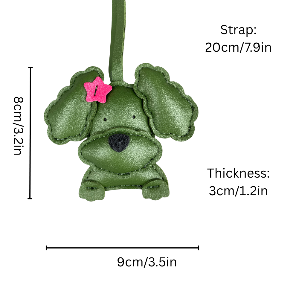 Cute Teddy-Style PU Leather Puppy Bag Charm - Adorable Dog Pendant for Purses