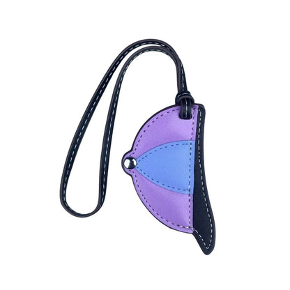Hand-Stitched PU Leather Baseball Cap Charm - Color-Block Mini Hat Bag Pendant Accessory