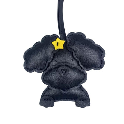 Cute Teddy-Style PU Leather Puppy Bag Charm - Adorable Dog Pendant for Purses