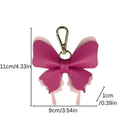 Multicolor PU Leather Butterfly Charm - Creative Detachable Bag & Keyring Accessory