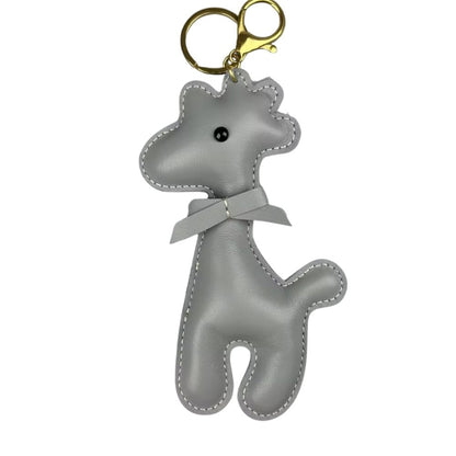 Artisan Top Grain Leather Alpaca Keychain - Handmade Bovine Bag Charm Accessory