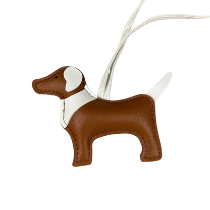 Adorable Scarf-Style Puppy Bag Charm - PU Leather Dog Pendant for Purses & Backpacks