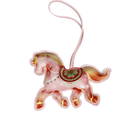 Artisan Horse bag charm – Quirky PU Leather Pony with wrap-around long Strap, Fashionable Bag Accessory for Horse Lovers.