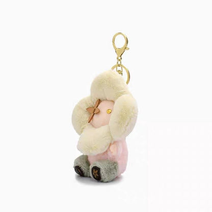 L&V, Vivien-ne, Sunflower Plush Doll Bag Charm - Floral Stuffed Animal Keychain for Purses & Backpacks