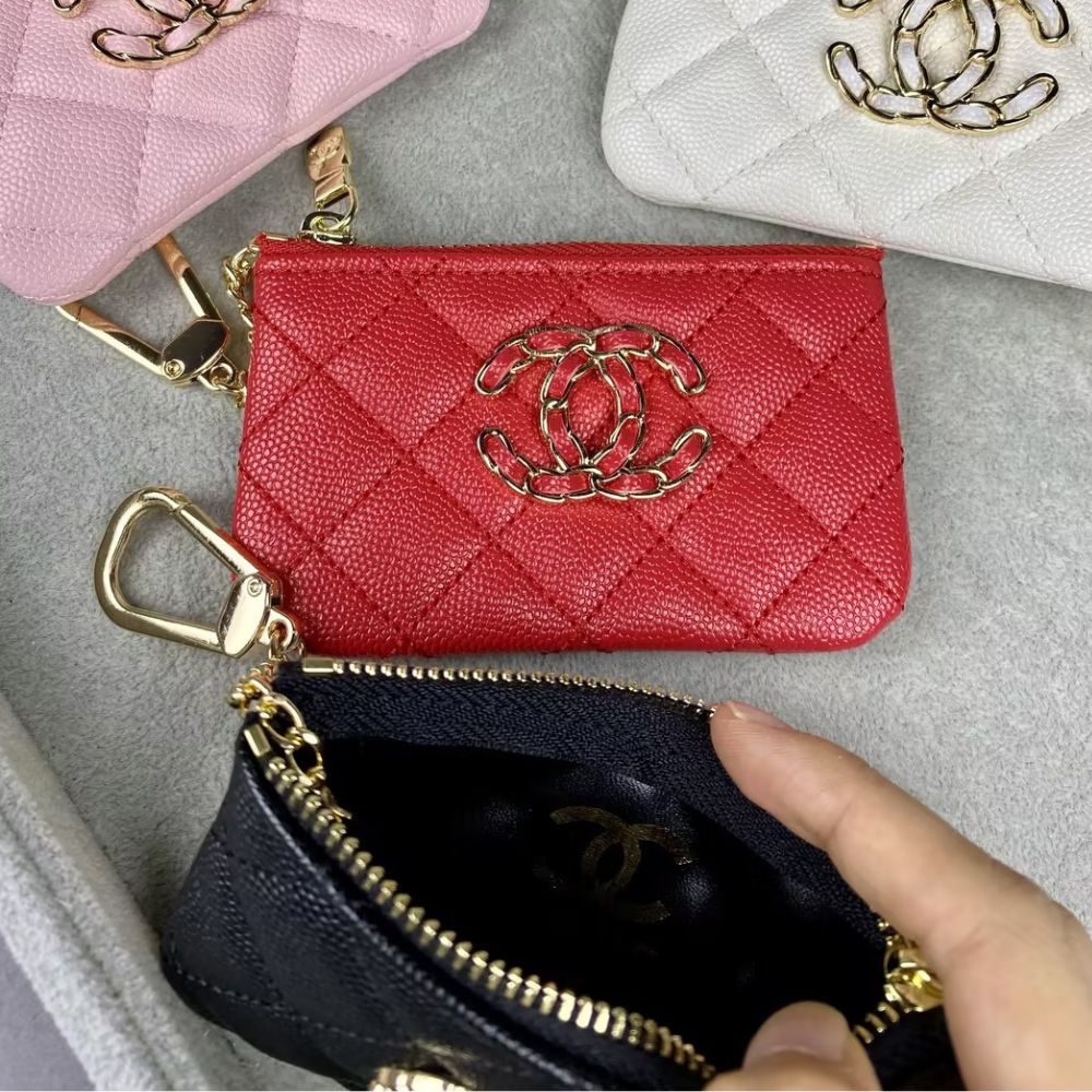 Chan-el Mini Crocodile Skin Grain, Cardholders