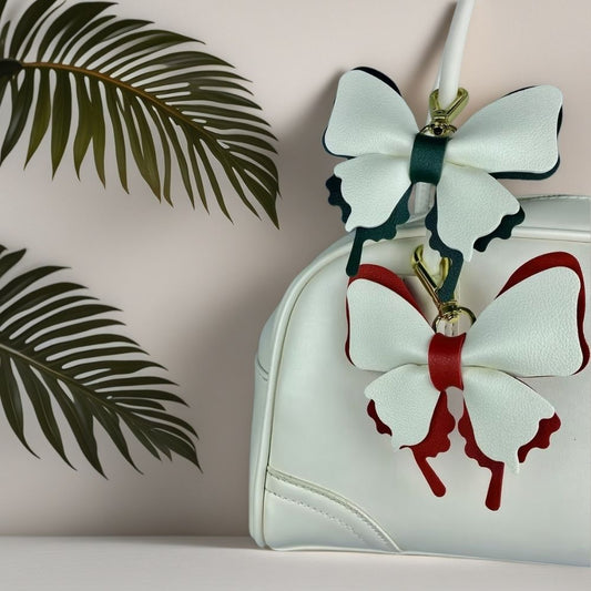 Multicolor PU Leather Butterfly Charm - Creative Detachable Bag & Keyring Accessory