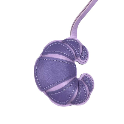 PU Leather Croissant Bag Charm - Solid/Color-Block Purse Pendant Accessor