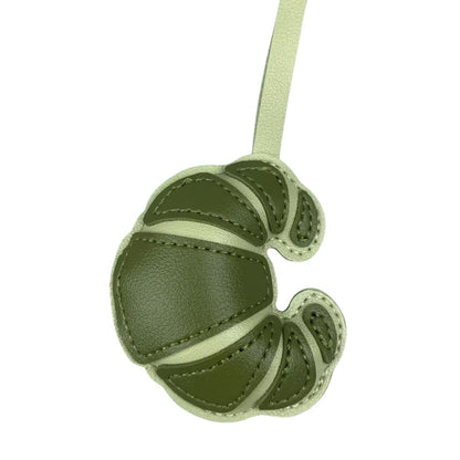 PU Leather Croissant Bag Charm - Solid/Color-Block Purse Pendant Accessor