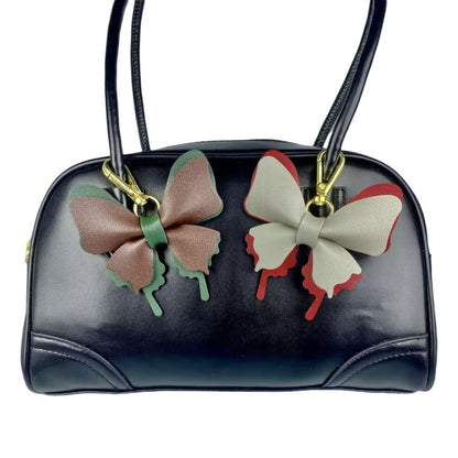 Multicolor PU Leather Butterfly Charm - Creative Detachable Bag & Keyring Accessory