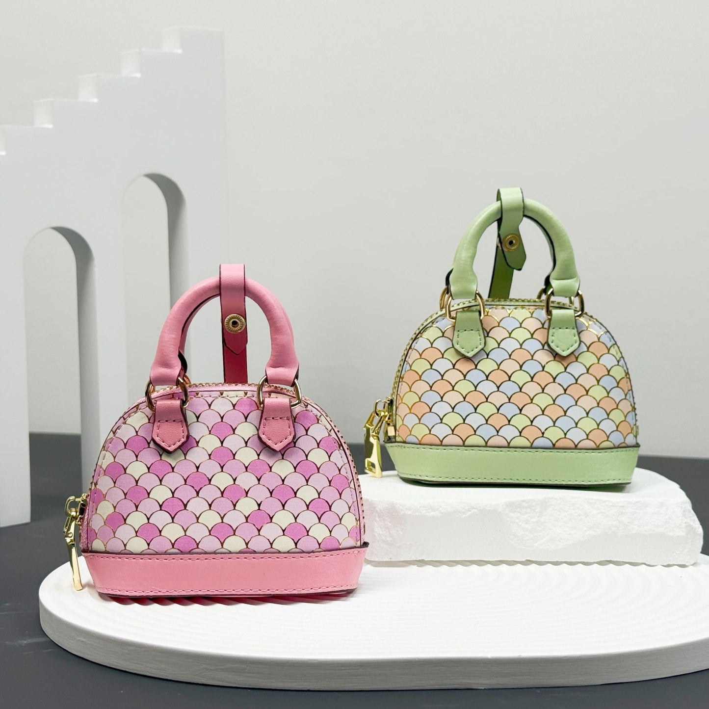 Mini new bowling shell bag pendant versatile fashion oblique span red envelope earphone bag car key bag
