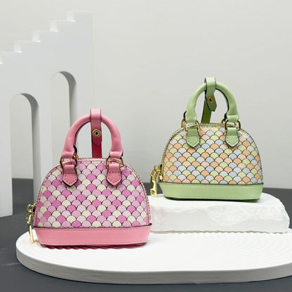 Mini new bowling shell bag pendant versatile fashion oblique span red envelope earphone bag car key bag