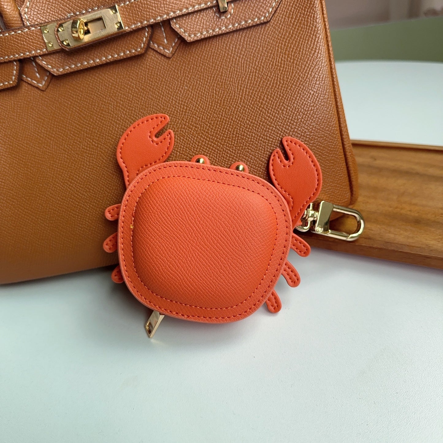 Cute Little Crab Bag Charm | Wireless Bluetooth Headphones Case Holder – Keychain Coin Purse for Lip Balm, Keys & Coins – Car Ornament & Small Pouch Gift for Her