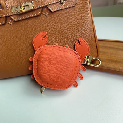 Cute Little Crab Bag Charm | Wireless Bluetooth Headphones Case Holder – Keychain Coin Purse for Lip Balm, Keys & Coins – Car Ornament & Small Pouch Gift for Her