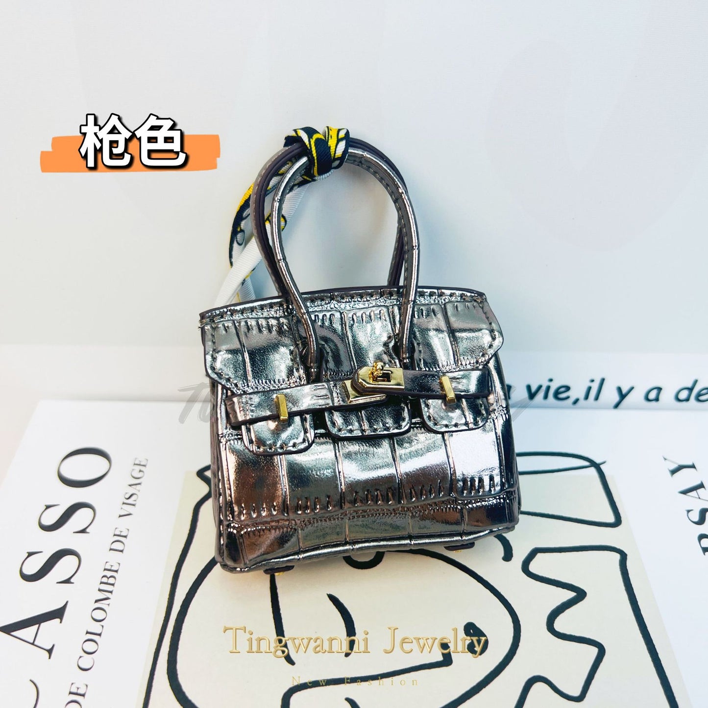 Mini Birkin_Crocodilian Skin Pattern, Shining Metal Colors, Retourne