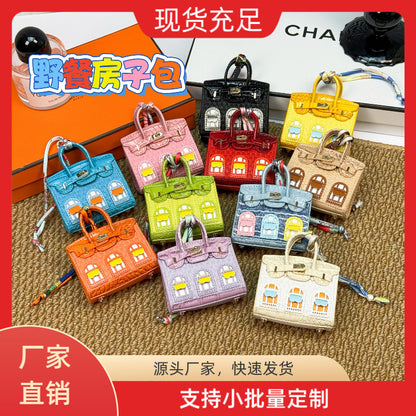 New fashionable mini small house bag pendant small bag cute bag pendant mouth red envelope earphone bag car key bag