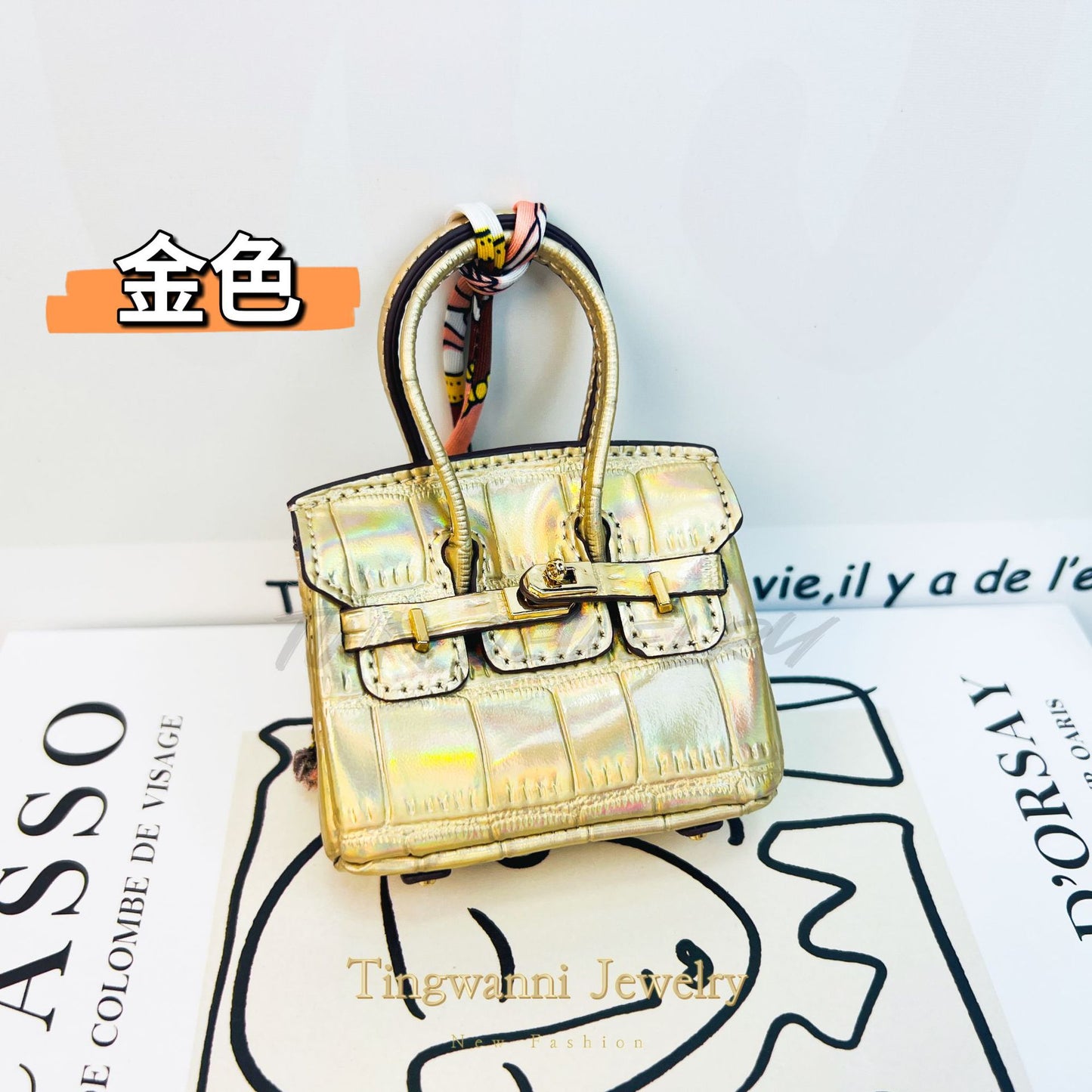 Mini Birkin_Crocodilian Skin Pattern, Shining Metal Colors, Retourne