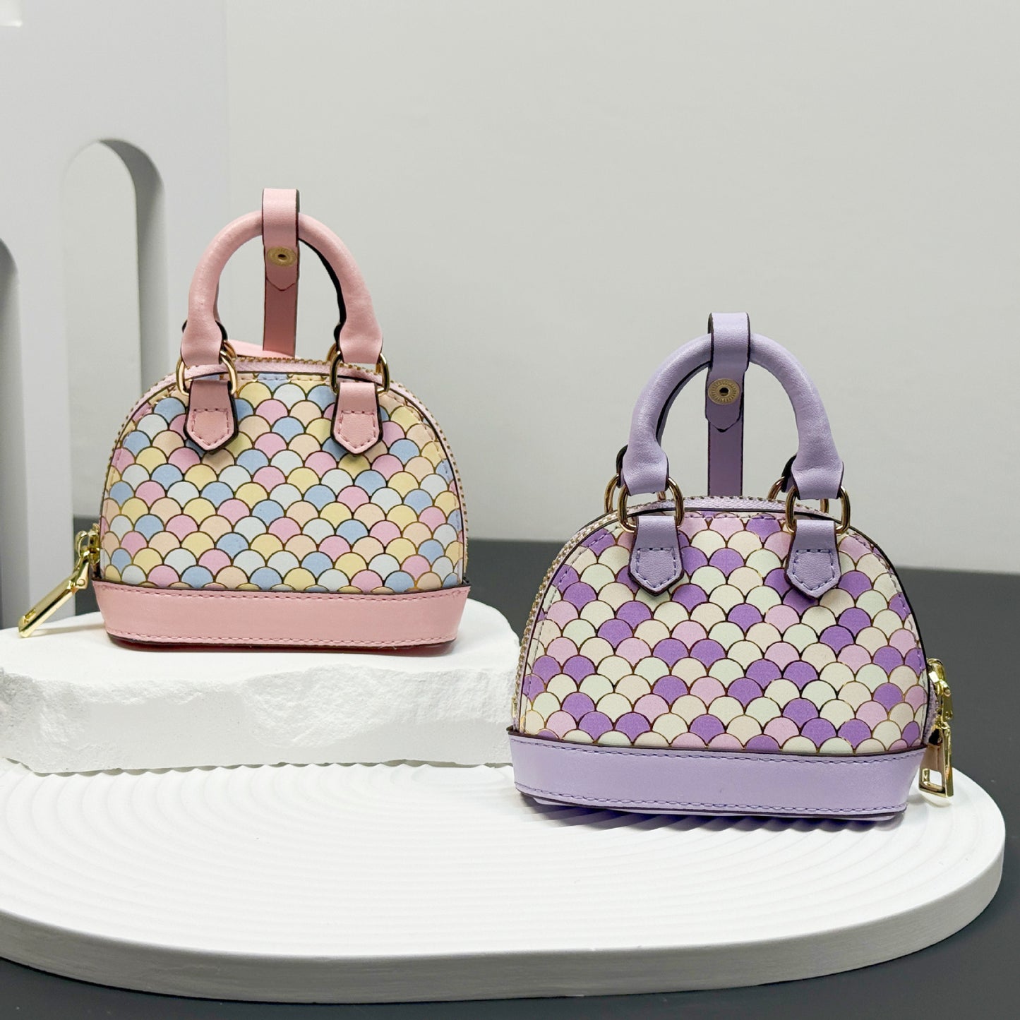 Mini new bowling shell bag pendant versatile fashion oblique span red envelope earphone bag car key bag