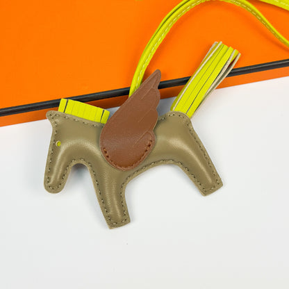 Leather Pegasus Pony Bag Charm, Lamb Skin Handmade pony pendant, car keychain