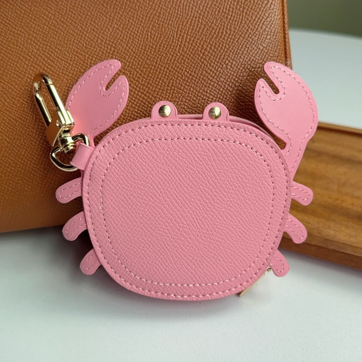 Cute Little Crab Bag Charm | Wireless Bluetooth Headphones Case Holder – Keychain Coin Purse for Lip Balm, Keys & Coins – Car Ornament & Small Pouch Gift for Her
