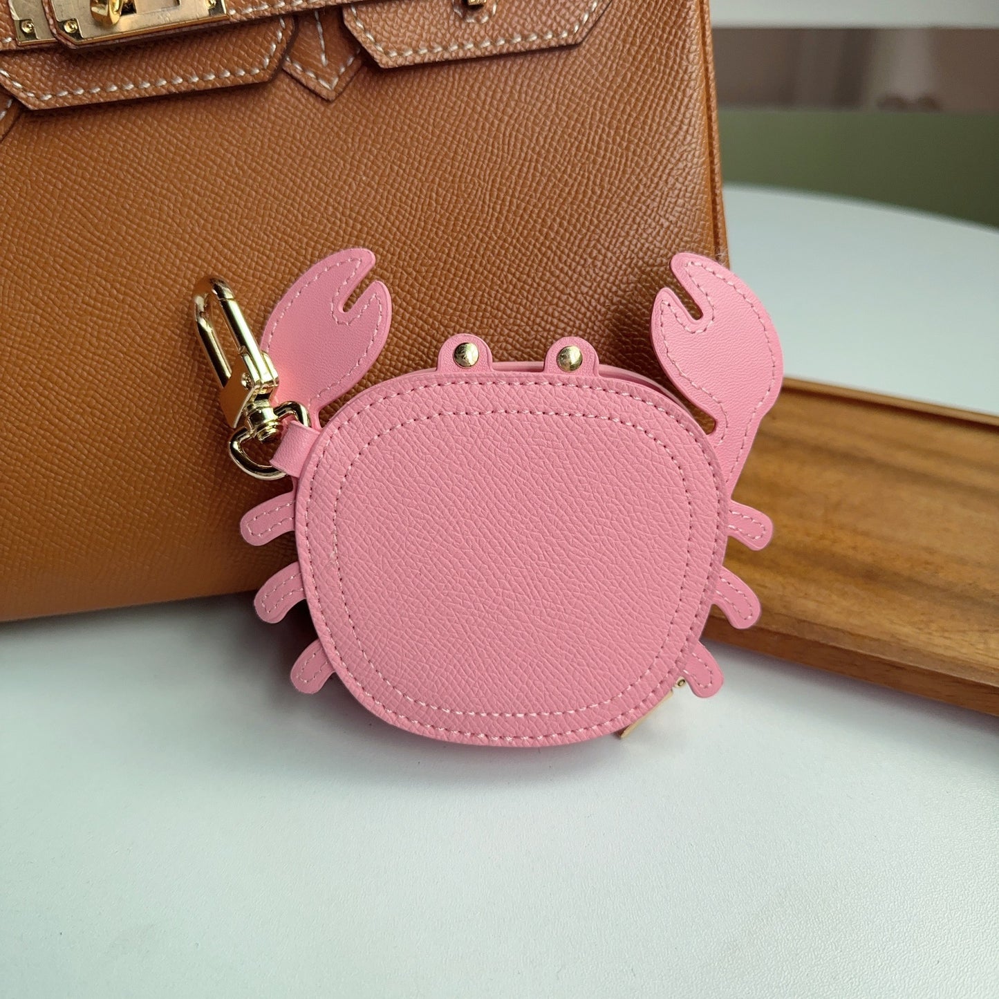 Cute Little Crab Bag Charm | Wireless Bluetooth Headphones Case Holder – Keychain Coin Purse for Lip Balm, Keys & Coins – Car Ornament & Small Pouch Gift for Her