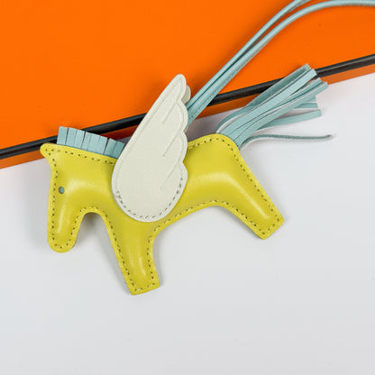 Leather Pegasus Pony Bag Charm, Lamb Skin Handmade pony pendant, car keychain