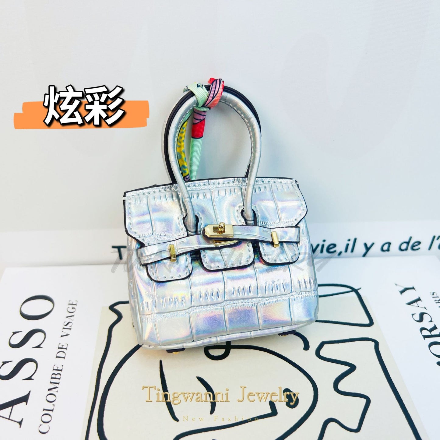 Mini Birkin_Crocodilian Skin Pattern, Shining Metal Colors, Retourne